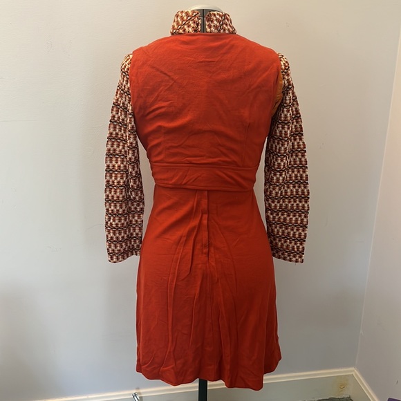 Vintage 1960s fall turtleneck handmade dress small - Picture 5 of 8